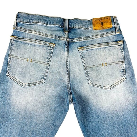 U.S. Polo Assn. Mens Light Wash Stretch Denim Jeans W33 L30 - Picture 7 of 11